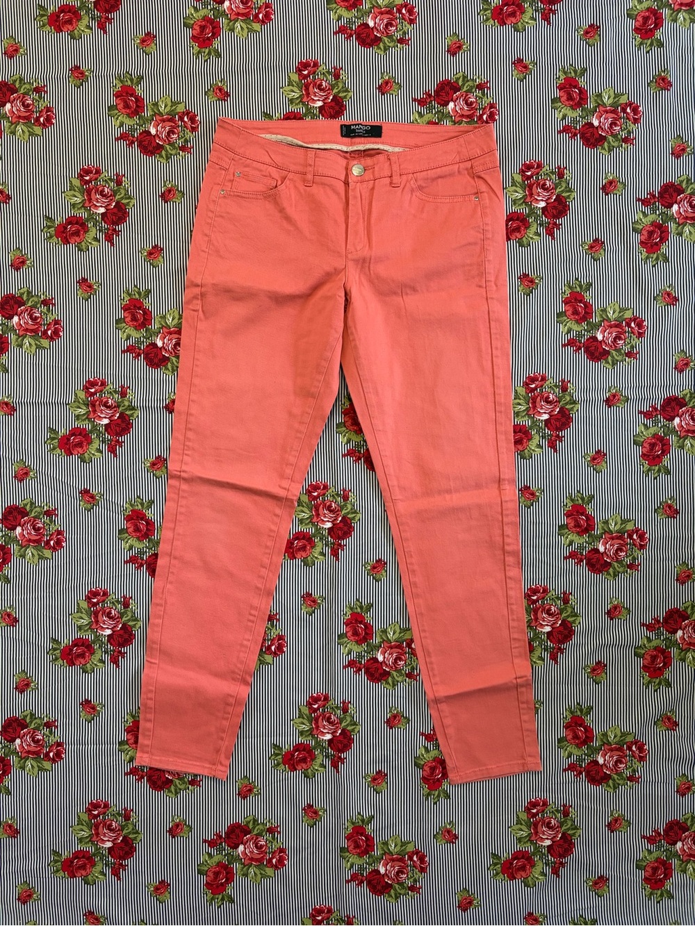 Mango Basics Coral Pink Skinny Jeans